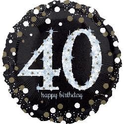 Sparkling Birthday 40 Holographic Sparkles 45cm