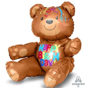 Happy Birthday Sitting Bear 50 x 33cm #