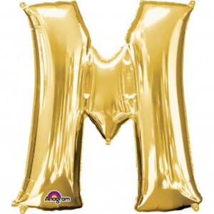 Letter M Gold 16" 40.5cm