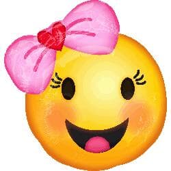 Happy Emoji With Bow 45cm