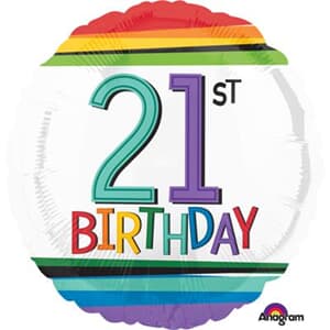 Rainbow Birthday 21 HEXL 43cm