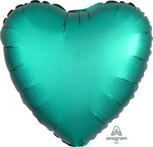 Heart Satin Luxe Jade Anagram packaged 45cm