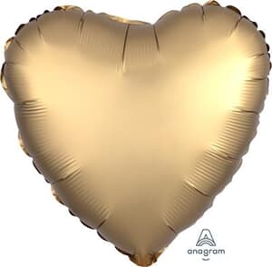 Heart Satin Luxe Gold Sateen Anagram packaged 45cm 