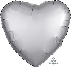 Heart Satin Luxe Platinum Anagram packaged 45cm