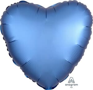Heart Satin Luxe Azure Anagram packaged 45cm