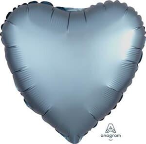 Heart Satin Luxe Steel Blue Anagram packaged 45cm