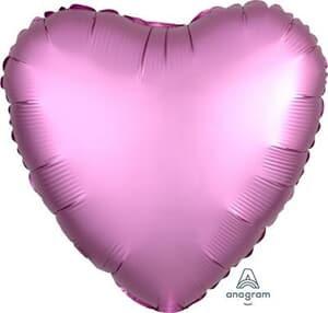 Heart Satin Luxe Flamingo Anagram packaged 45cm
