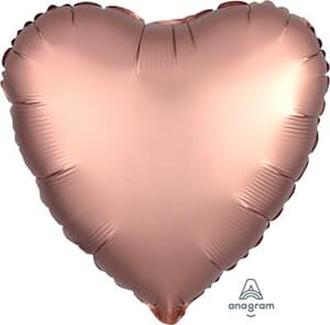 Heart Satin Luxe Rose Copper Anagram packaged 45cm