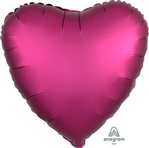 Heart Satin Luxe Pomegranate Anagram packaged 45cm