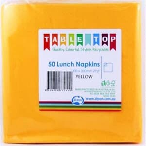 Alpen Lunch Napkins Yellow 2ply