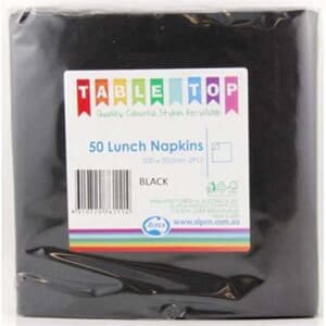 Alpen Lunch Napkins Black 2ply