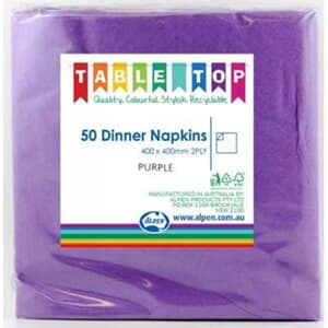 Alpen Dinner Napkins Purple 2 ply