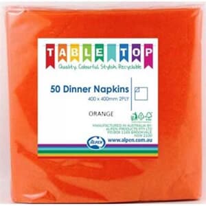 Alpen Dinner Napkins Orange 2 ply