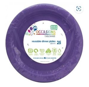 Plastic Dinner Plate 23cm Lavender 25 pack