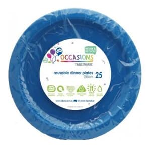 Plastic Dinner Plate 23cm Royal Blue 25 pack