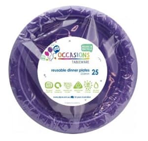 Plastic Dinner Plate 23cm Purple 25 pack