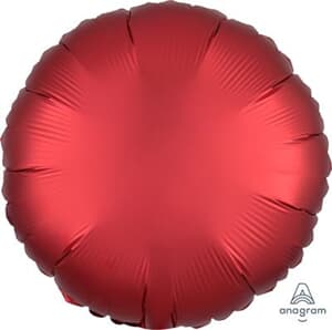 Circle Satin Luxe Sangria Anagram packaged 45cm