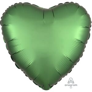 Anagram Heart Satin Luxe Emerald Green 45cm