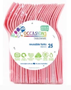 Plastic Fork Light Pink 25 Pack