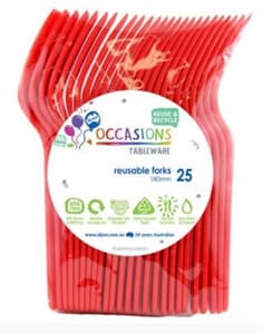 Plastic Fork Red 25 Pack