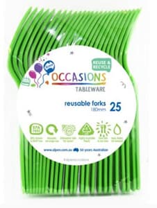 Plastic Fork Lime 25 Pack