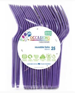 Plastic Fork Purple 25 Pack