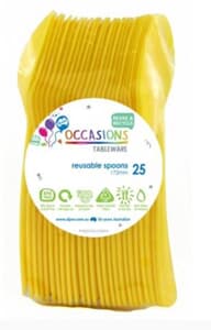 Plastic Spoon Yellow 25 Pack