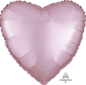 Anagram Heart Satin Luxe Pastel Pink 45cm