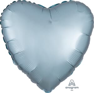 Anagram Heart Satin Luxe Pastel Blue 45cm