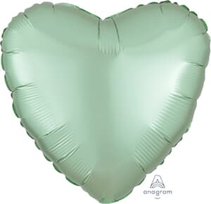 Anagram Heart Satin Luxe Mint Green 45cm