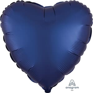 Anagram Heart Satin Luxe Navy 45cm