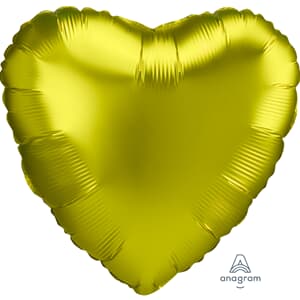 Heart Satin Luxe Lemon Anagram packaged 45cm