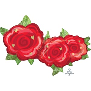 Rose Trio Foil Supershape 93cm x 50cm