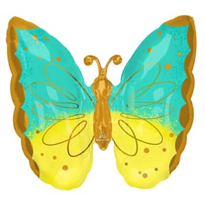 Mint and Yellow Butterfly 63cm x 63cm