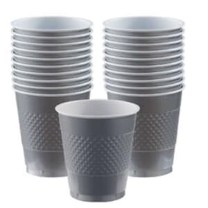 Cup Plastic 355ml Silver