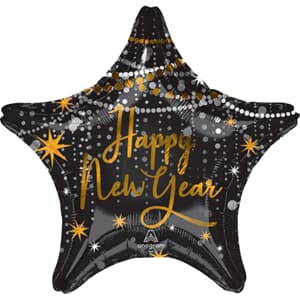 Happy New Year Midnight Hour Star 45cm Foil