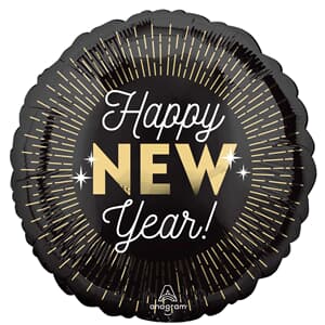 Happy New Year Midnight Glam 45cm Foil Round