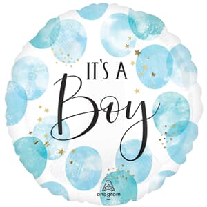 Its A Boy Watercolour Foil 45cm