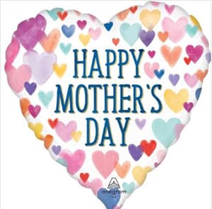 Happy Mother's Day Sprinkled Hearts Foil 45cm