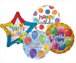 10cm printed Inflated Birthday Assorted