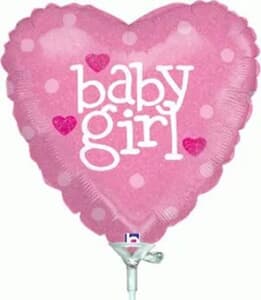 Baby Girl Heart Holographic  23cm