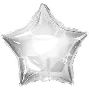 Silver Foil Star 15cm With Valve
