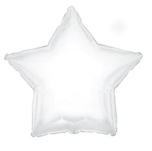 White Foil Star 15cm With Valve