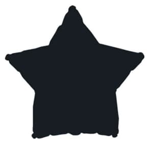 Black Foil Star 15cm With Valve