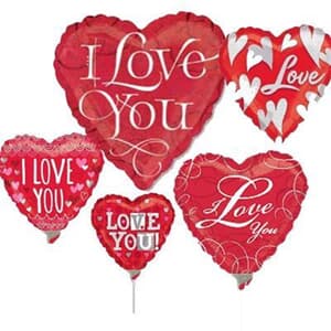 23cm printed Inflated Love Assorted 5 pack