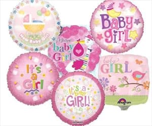 Assorted 4" (10cm) Printed Foil Balloons Flat Girl.