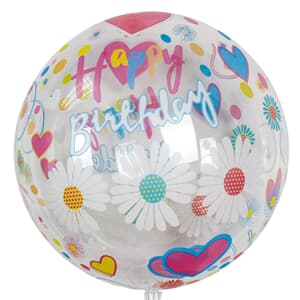 Bubble Balloon Balls Happy Birthday Daisy 18" - 45cm. No valve