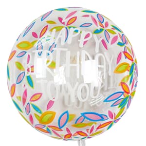 Bubble Balloon Balls Happy Birthday Leaves 18" - 45cm. No valve