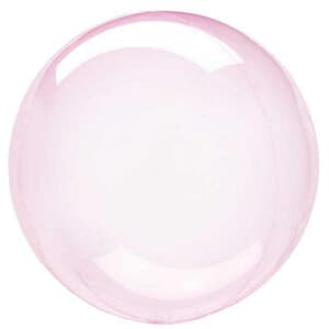 Crystal Pink Bubble Balloon 60cm (24") Wide 6.5cm open neck