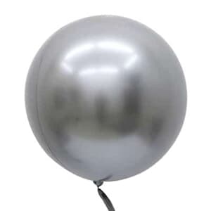 Bubble Balloon Silver 24" 60cm-seamless Metallic Finish